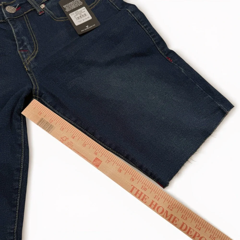 True Religion Ricky Relaxed Straight Denim Shorts Dark Scorched Wash Mens 30 NWT